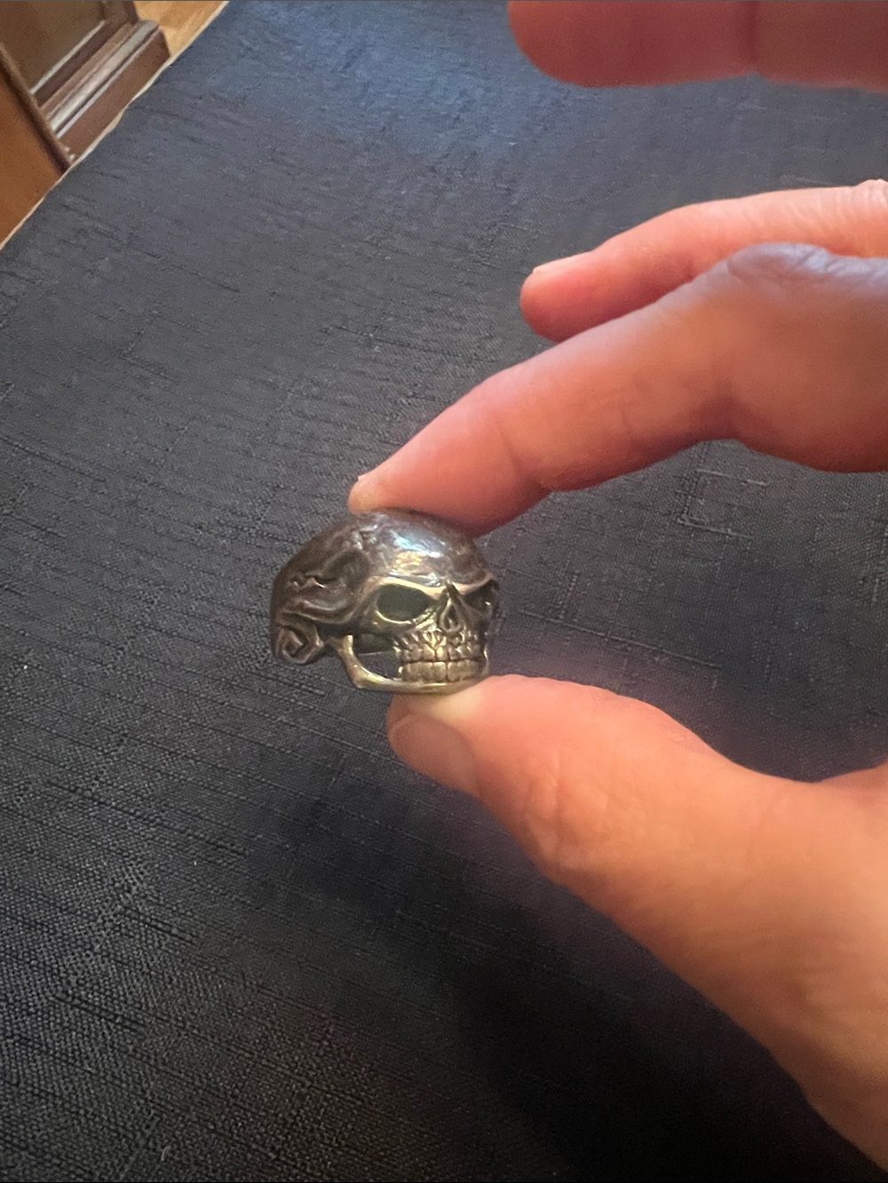 Men's Silver Skull Helmet Ring - Unbranded - Picture 3 of 6